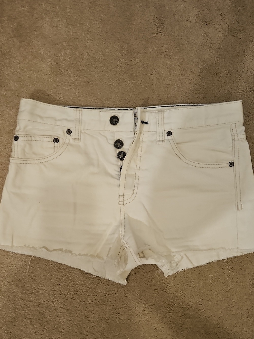 Free People White Denim Jean Shorts